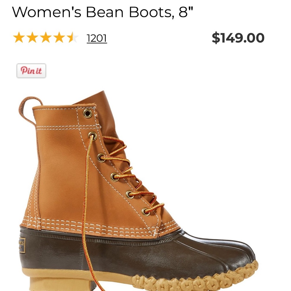 L.L. Bean 8” Women’s Boots, Size 10